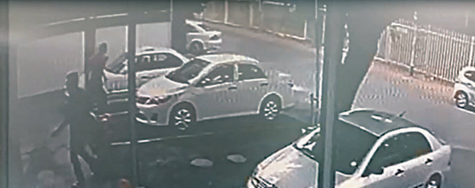 Thugs caught on video after pouncing on video shop